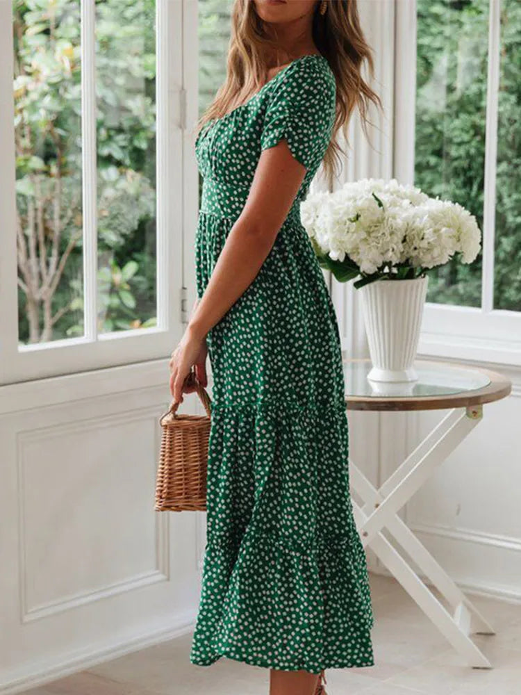 Vintage Floral Maxi Dress